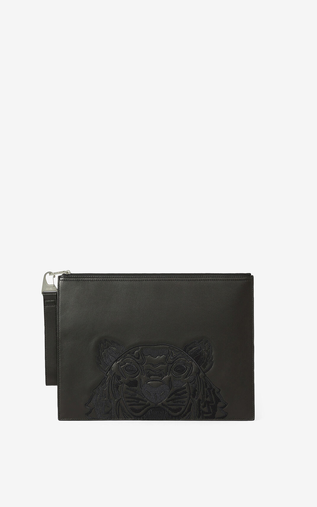 Kenzo Kampus Tiger large grained leather Moška Pisemska Torbica Črna SI-4505604